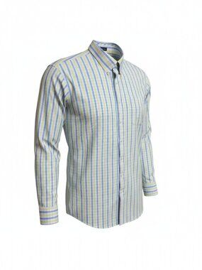 Paul Fredrick Classic Fit Plaid Cotton Button Down Oxford Shirt